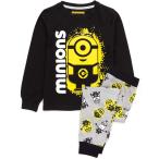 (ミニオンズ) Minions オフィシャル商品 キッズ・子供 ボーイズ パジャマ 長袖 上下セット NS6600 (ブラック/グレー