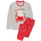 (pepapig) Peppa Pig официальный товар женский Mummy Pig Рождество пижама длинный рукав брюки верх и низ в комплекте NS66