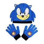 ( Sonic * The * Hedgehog ) Sonic The Hedgehog официальный товар Kids * ребенок вязаная шапка перчатки комплект NS7166 (b