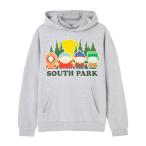 (サウスパーク) South Park オフィシャル商品 メンズ Lineup パーカー フード付き トレーナー NS7663 (グレーマール)