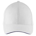 ( подошва z) SOLS унисекс Buffalo 6 panel casual Baseball колпак PC372 ( белый / темно-синий )