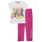 ディズニープリンセス Disney Princess オフィシャル商品 レディース Squad パジャマ 半袖 上下セット PG1057 (ホワイ