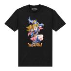 (遊戯王) Yu-Gi-Oh! オフィシャル商品 ユニセックス Dark Magician Girl Tシャツ 半袖 トップス PN861 (ブラック)