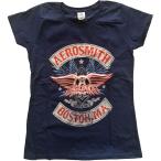 ( обвес Smith ) Aerosmith официальный товар женский Boston Pride футболка хлопок короткий рукав tops RO2882 ( темно-синий 