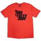 (シン・リジィ) Thin Lizzy オフィシャル商品 ユニセックス ロゴ Tシャツ 半袖 コットン トップス RO3678 (レッド)