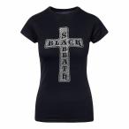 (ブラック・サバス) Black Sabbath オフィシャル商品 レディース Cross Tシャツ 半袖 トップス RO516 (ブラック)