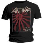 (アンスラックス) Anthrax オフィシャル商品 ユニセックス Live In Japan Tシャツ コットン 半袖 トップス RO6254 (ブラ