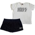 (kis) Kiss официальный товар женский in Phil Logo пижама хлопок короткий рукав укороченные брюки верх и низ в комплекте RO8573