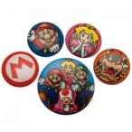 (スーパーマリオブラザーズ) Super Mario オフィシャル商品 キャラクター 缶バッジ (5個セット) TA1690 (マルチカラ
