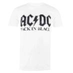 (エーシー・ディーシー) AC/DC オフィシャル商品 メンズ Back In Black Tシャツ 半袖 トップス TV1481 (ホワイト)