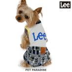 Lee 犬 服 春 パッチワーク パンツ つなぎ タンクトップ 小型犬 | ロンパース チェック 柄 ロゴ おでかけ お出かけ お散歩 おさんぽ