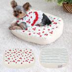 犬 猫 ペット ベッド ペットベッド 犬用ベッド クッションベッド 丈夫 洗える いちご イチゴ | ボーダー 苺 (38×32cm) 四角