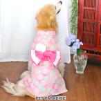 ショッピングゆかた 犬 服 夏 浴衣 朝顔 中型犬 大型犬 | ピンク 絞り風 花柄 ペット 帯付き お祭り イベント コスチューム かわいい おしゃれ