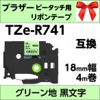  Brother pi- Touch *pi- Touch Cube для сменный TZe-R741 Ribon лента 18mm зеленый земля чёрный знак 