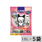 [ массовая закупка ]* лев домашнее животное LION запах ... бумага. кошка песок 10L×5 пакет комплект туалетный наполнитель 