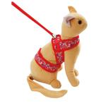 *petioP кошка маленький блок soft шлейка с поводком ..M красный 