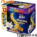フィリックス パウチ 我慢できない隠し味ゼリー お魚お肉バラエティ 50g×12袋入り×4箱セット【まとめ買い】