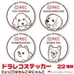 犬 ドライブレコーダー搭載 RECステッカー 《 ひょっこり わんこ にゃんこ ステッカー 》 全22種 ドラレコ あおり運転  耐水 耐光 サークル型 既製品