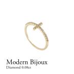 ショッピングピンキーリング ピンキーリング レディース K10 ダイヤモンド 0.10ct  レース 十字架 モチーフ  指輪 華奢 10金 プレゼント ギフト 記念日 プレゼント