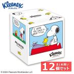 ティッシュペーパー クリネックス ティッシュ キューブ スヌーピー 160枚(80組) 12個セット SNOOPY かわいい テッシュペーパー (D) 新生活