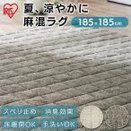 ラグ カーペット ラグマット 2畳 夏用 洗える おしゃれ 夏 絨毯 センターラグ 通気性 消臭 涼感 アイリスオーヤマ 麻混ラグ ORG-A1818 *