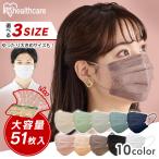 マスク 不織布 51枚 アイリスオーヤマ アイリスヘルスケア 不織布マスク 小さめ ふつう 大きめ おしゃれ プリーツマスク ecoパッケージ PN-51 *(メール便)