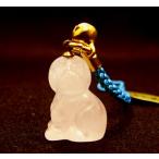 Yahoo! Yahoo!ショッピング(ヤフー ショッピング)ローズクォーツいぬ　ストラップ　特価！！　２０１８戌年　天然石　パワーストーン　紅水晶　ねつけ　干支ストラップ　開運　お守りに