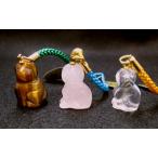 いぬストラップ水晶タイガーアイロー...