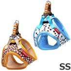 【メール便】リードッグ 水玉ソフトハーネス ホワイト/ブラウン SS 犬用ハーネス お散歩 お出かけ