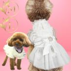 ペット服おしゃれ着レース生地ワンピ...