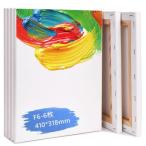 張りキャンバス F6 画材キャンバス 油絵 6枚/セット キャンバスボード綿化繊混紡 絵画 画布 絵画ボード 水彩 アクリル 木製フレーム パネルボー