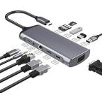 IZELL ドッキングステーション Type-C ハブ 11 in 1 USB C ハブ 【magBac】 デュアルスクリーン マルチディスプレイ U