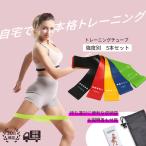 トレーニングチューブ 筋トレ エクササイズバンド 5本セット ストレッチ 高強度 下半身 ハード 足