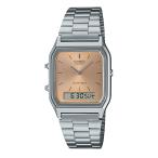 国内正規保証　CASIO “CLASSIC” AQ-230A-4AMQYJF　シルバー x サーモンピンク【10/31発売日予定】カシオ スタンダード 　アナデジ　ユニセックス