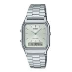 国内正規保証　CASIO “CLASSIC” AQ-230A-7AMQYJF　シルバー x シルバー 　カシオ スタンダード メタルバンド　 アナデジ　国内正規品　ユニセックス