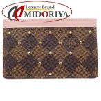  Louis Vuitton LOUIS VUITTON футляр для карточек Damier ebenporutokarutosa-n тянуть заклепки Brown N60248 /080884 [ б/у ]