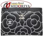  Chanel CHANEL футляр для карточек черепаха задний здесь Mark овчина черный белый /081606 [ б/у ]