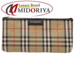  Burberry BURBERRYnoba ручка для проверки кейс парусина × кожа Brown черный / 082597[ б/у ]