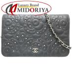CHANEL Chanel цепочка для бумажника черепаха задний цепь бумажник овчина серый /180803[ б/у ]