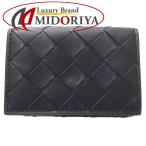 【中古】ボッテガヴェネタ 三つ折り財布 P02173218C タイニーコンパクトウォレット イントレチャート レザー ブラック レディース /181874