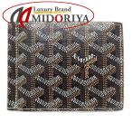 ショッピングゴヤール 【中古】GOYARD ゴヤール 札入れ サントマPM 二つ折り財布 PVCxレザー ノワール ナチュラル レディース /188593
