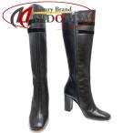 GUCCI Gucci ботинки длинный шланг bit 217204 размер 34 1/2 кожа черный женский /188639[ б/у ]