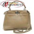 FENDI フェンディ ピーカブーミニ セレリア 8BN244 ハンドバッグ カーフ グレージュ レディース /253304【中古】