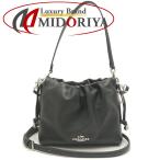 COACH コーチ フェイ ドローストリングバッグ CT763 ショルダーバッグ スムースレザー ブラック アウトレット レディース /253630【中古】