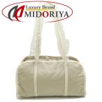 russet Russet широкий Mini сумка "Boston bag" CE-1754ko-te.la нейлон x кожа белый бежевый женский /254435[ не использовался ]