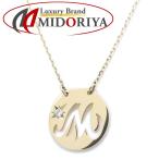 STAR JEWELRY スタージュエリー イニシャル ネックレス Mプレート ダイヤモンド0.01ct K18YG イエローゴールド レディース/294280【中古】