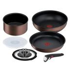 ショッピングインジニオ ティファール T-fal インジニオ・ネオ IHメイプルブラウン セット6 L77390 フライパン6点セット IH ガス火対応