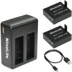 AB11 NinoLite 3点セット バッテリー ２個 と USB型 充電器 アクションカメラ APEMAN AKASO CAMPARK DBPOWER EKEN MUSON NEXGADGET 等対応