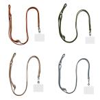 スマホ ショルダーストラップ PUレザー 調節 挟むだけ 斜めがけ アンドロイド iPhone 携帯