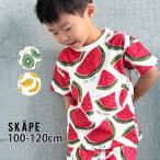 半袖Tシャツ フルーツ スイカ バナナ キウイ 総柄 SKAPE エスケープ シシュノン 11333100 子供 男の子 女の子